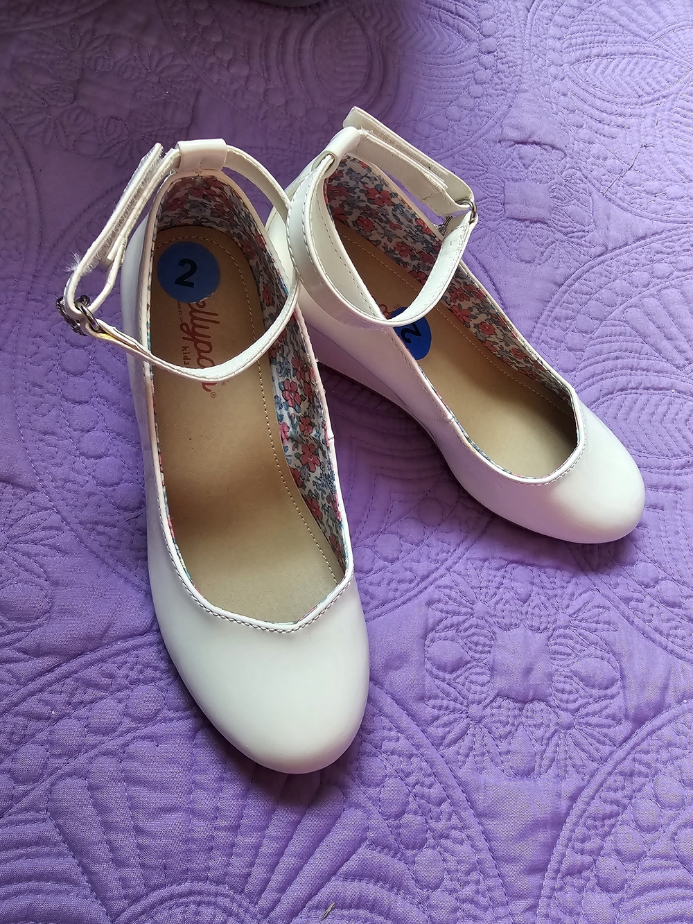 Jellypop Girls Cream Ankle-Strap Dress Flats